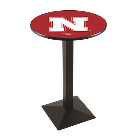 Holland Bar Stool Co 42" Blk Wrinkle Nebraska Pub Table L217B4228NebrUn
